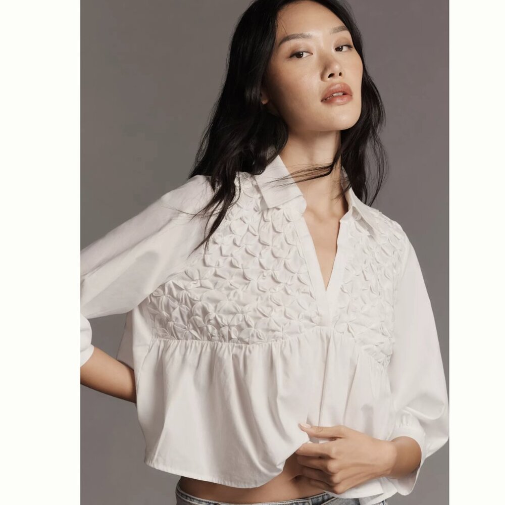 Maeve Smocked Babydoll Top XLP